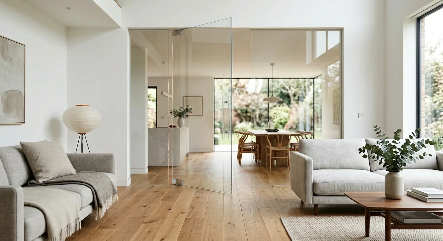 Designové skleněné dveře v moderním interiéru