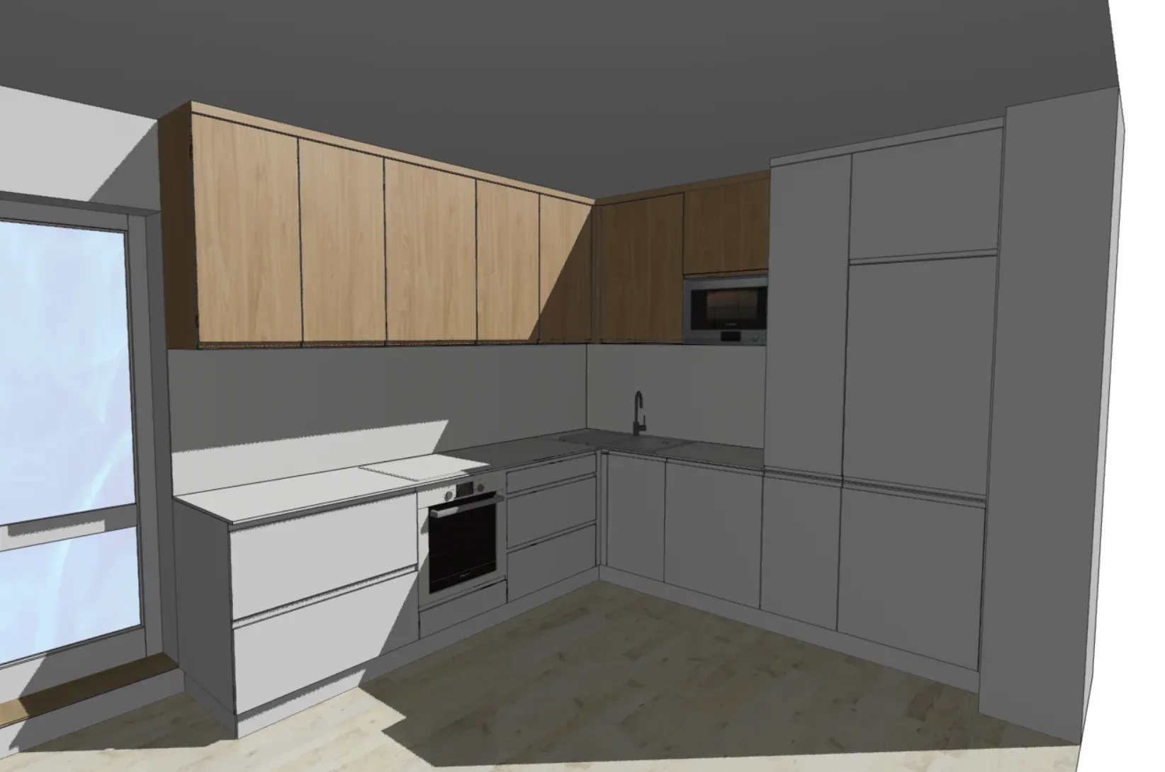 3D model kuchyně s ostrůvkem